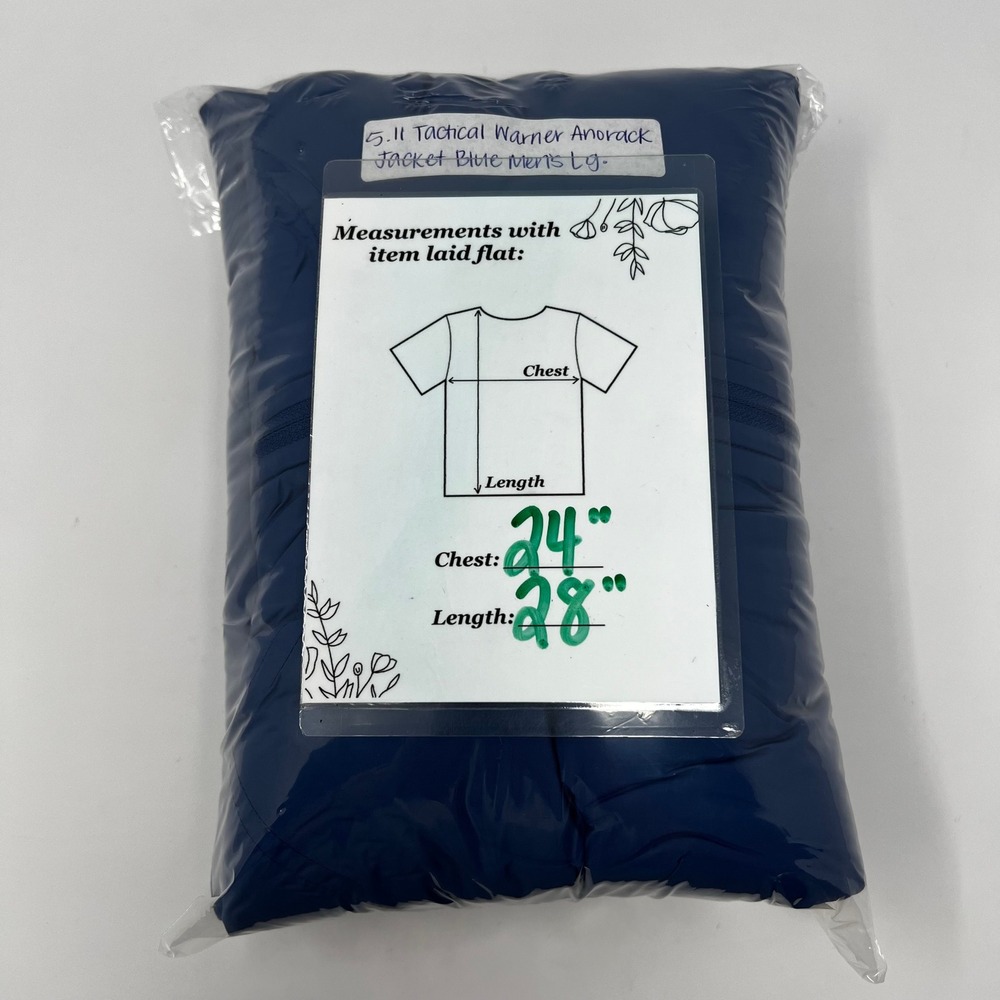 5.11 Tactical Warner Anorak Jacket Blue Mens Large Fleece Lined Hooded 1/4 Zip - Picture 8 of 8